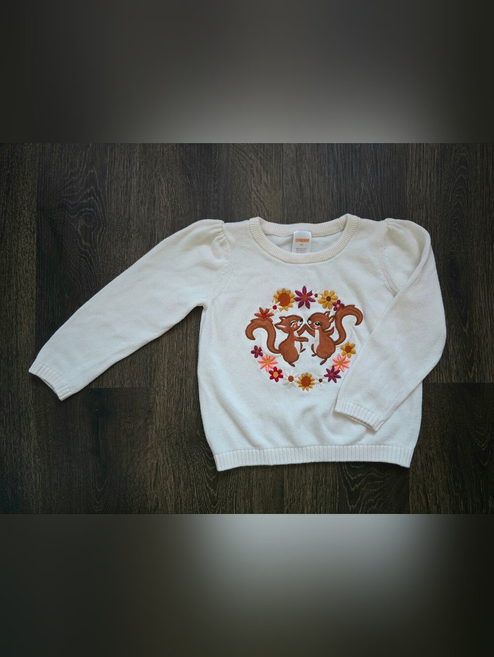 Gymboee "Happy Harvest"embroidered squirrel sweater - Picture 3 of 9